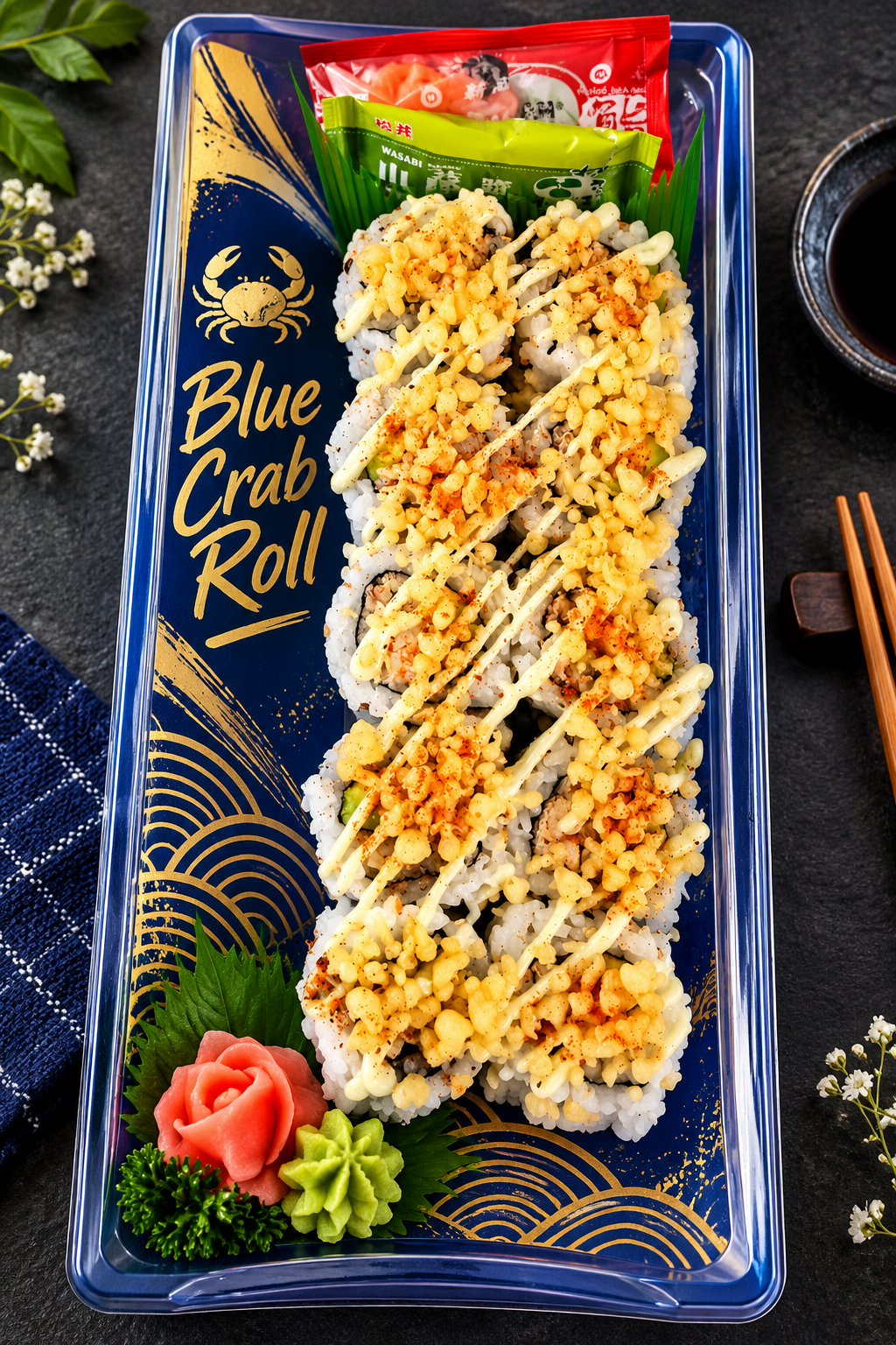Detailed sushi presentation